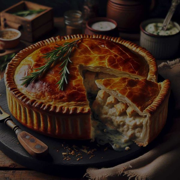 What Techniques Ensure a Golden and Flaky Fish Pie with a Creamy Filling?